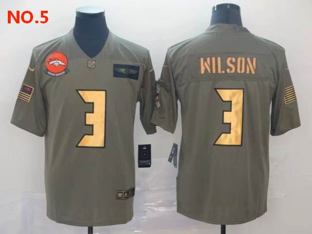 Men's Denver Broncos 3 3 Russell Wilson Jersey NO.5;